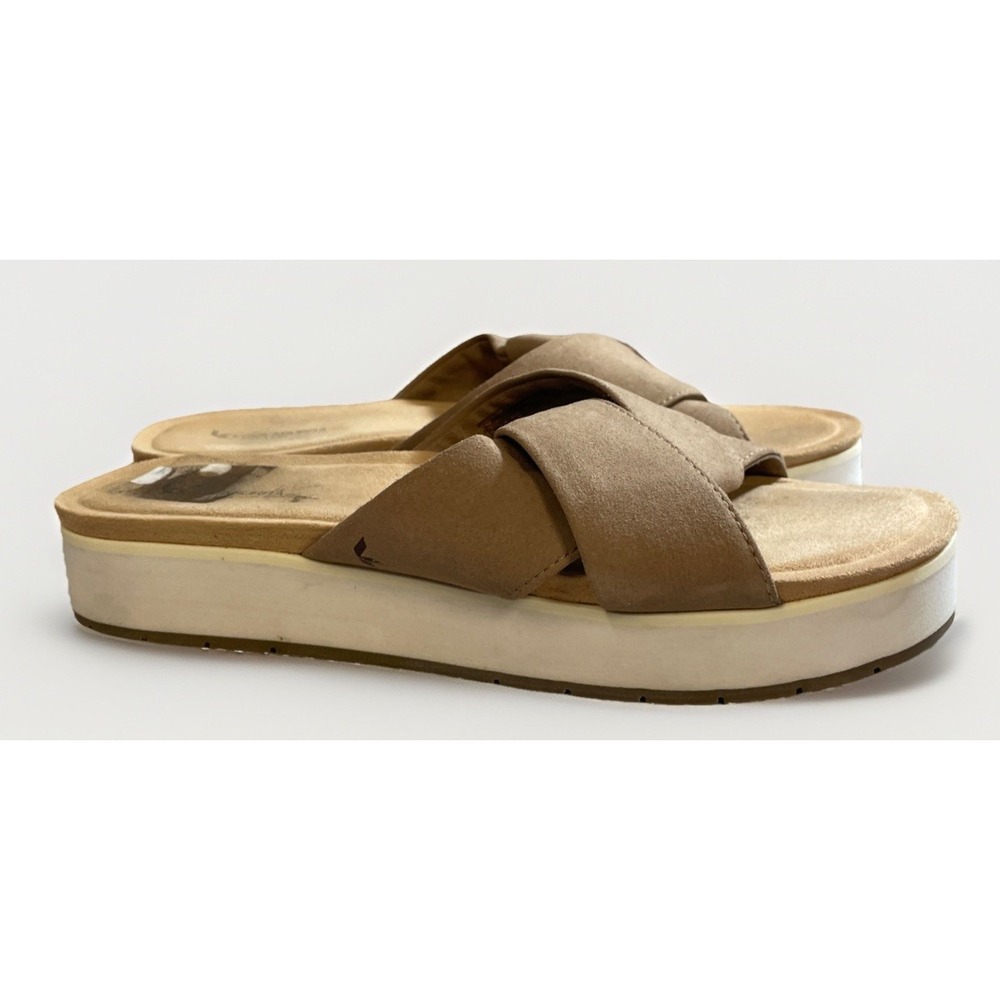 UGG Koolaburra Slide Sandal Womens 8.5 Brown Carenza Memory Foam Insole Summer